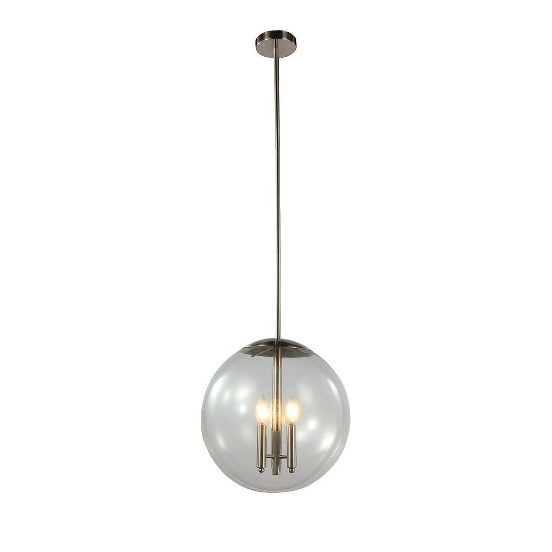 Contemporary Silver Glass Orb Pendant Light for Modern Living Spaces
