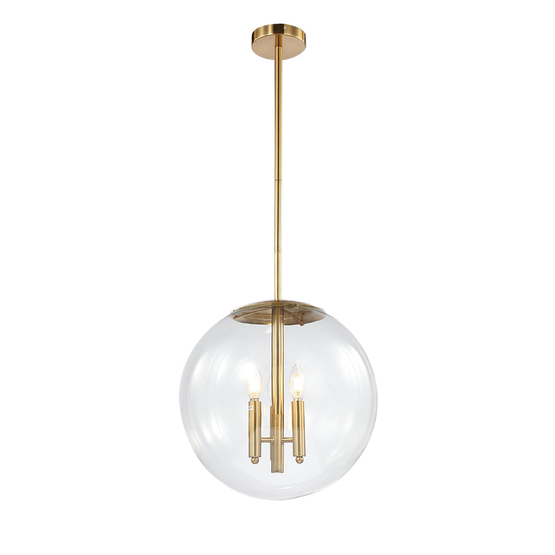 Elegant Clear Glass Globe Pendant Light for Modern Living Room Decor
