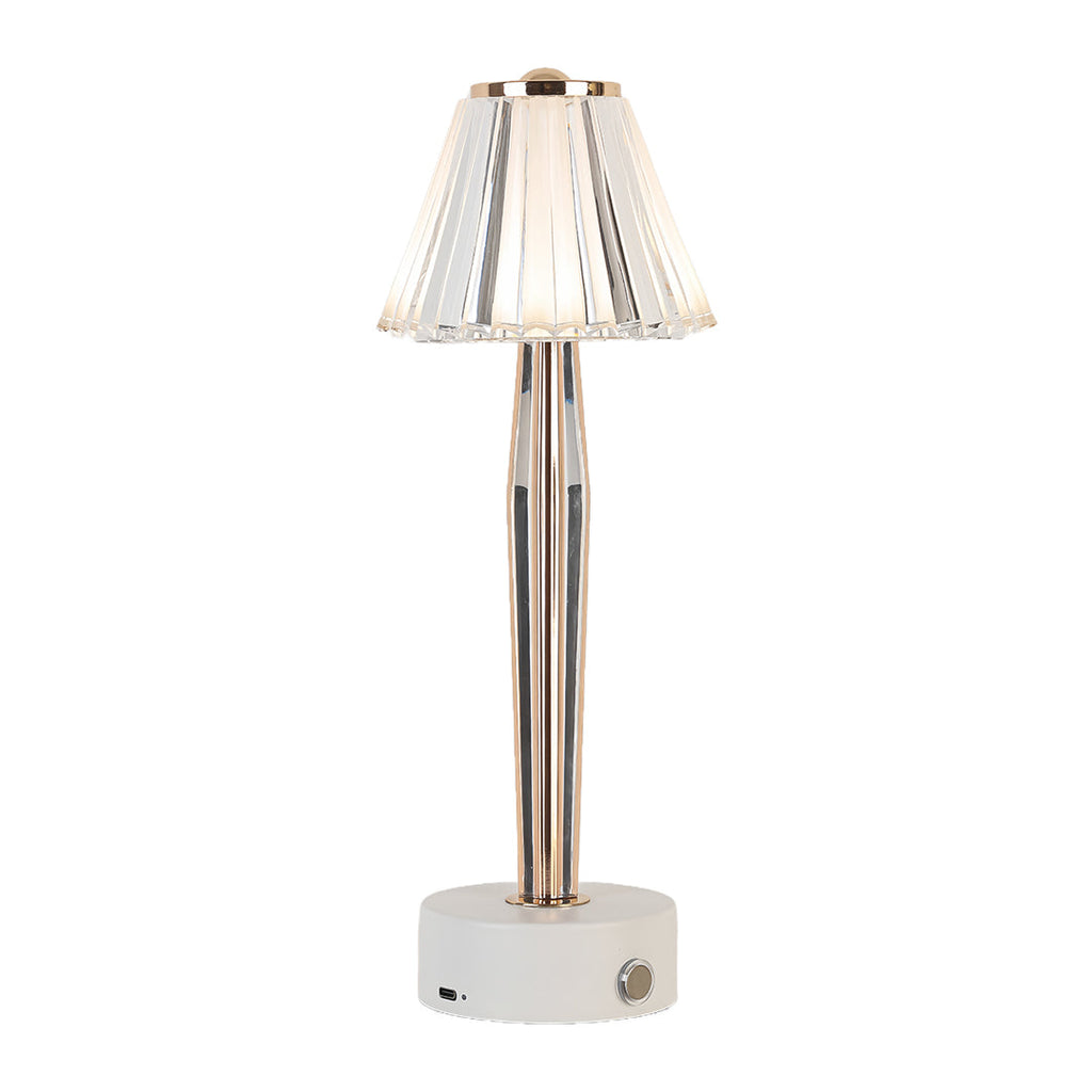 Elegant Iron and Acrylic Table Lamp with USB Touch Control for Bedrooms