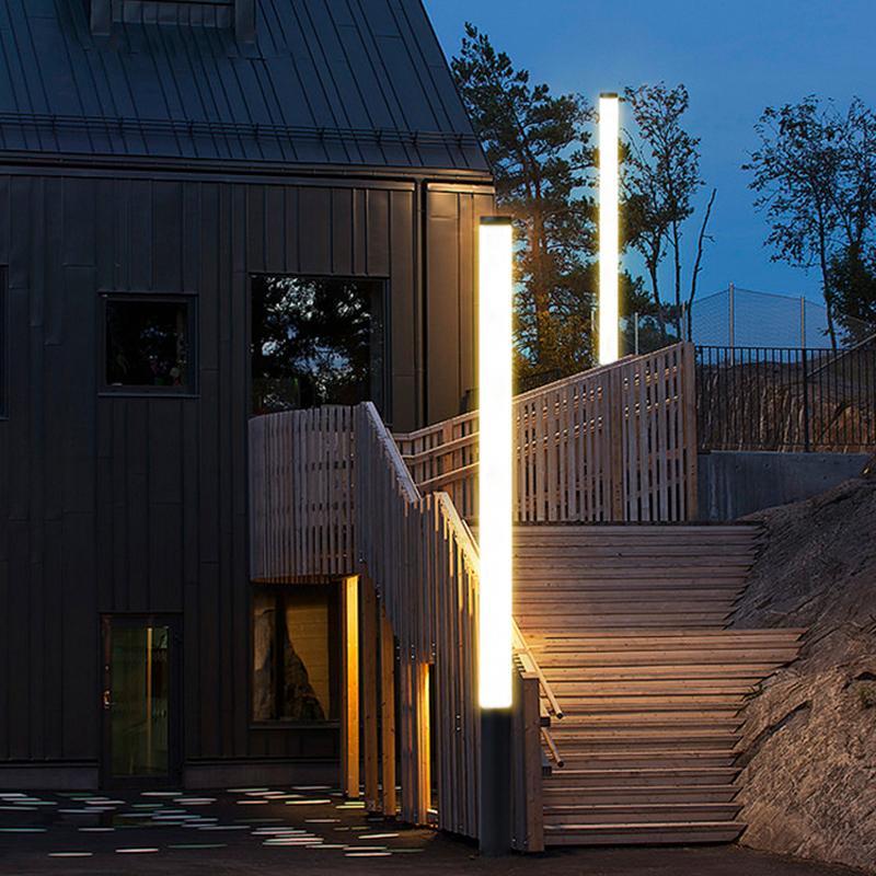 Sleek Black Waterproof Modern Pathway Bollard Lights for Outdoor Use