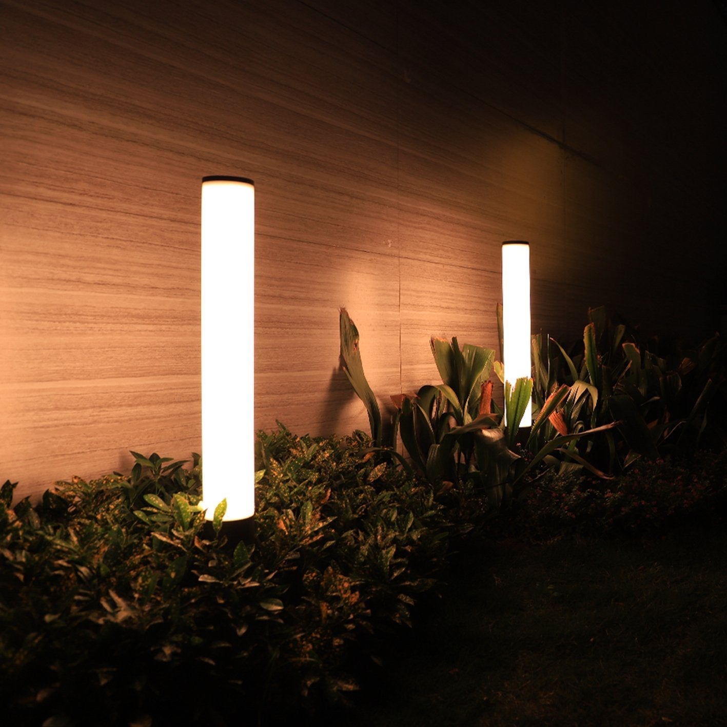 Sleek Black Waterproof Modern Pathway Bollard Lights for Outdoor Use