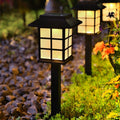Modern Black LED Square Pavilion Solar Garden Stake Lights for Outdoors
