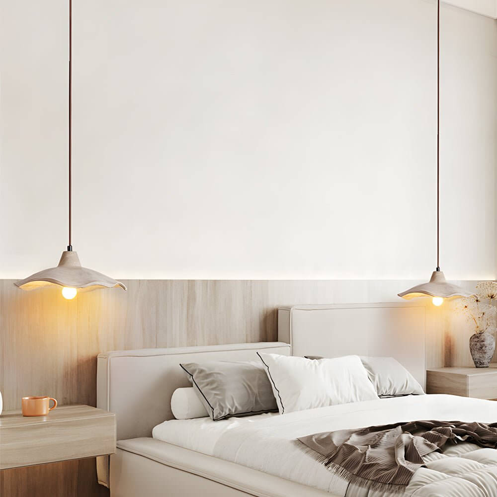 Elegant Wavy Cement Pendant Light Fixture for Modern Dining Room Decor