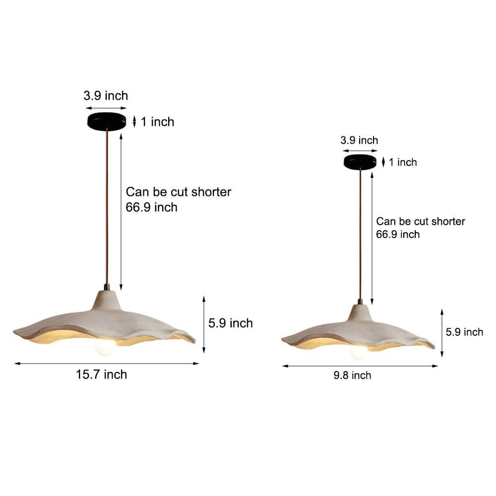 Elegant Wavy Cement Pendant Light Fixture for Modern Dining Room Decor