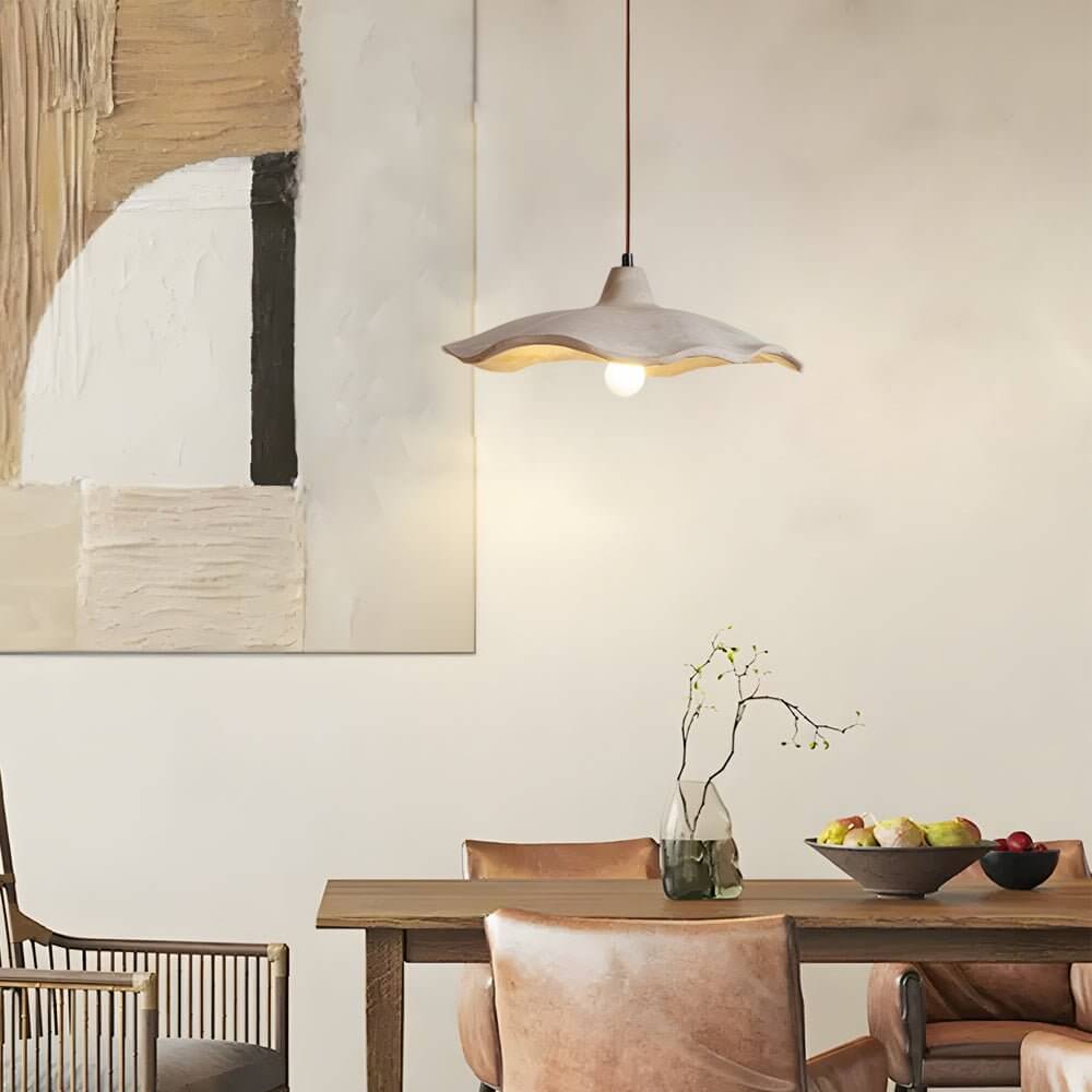 Elegant Wavy Cement Pendant Light Fixture for Modern Dining Room Decor