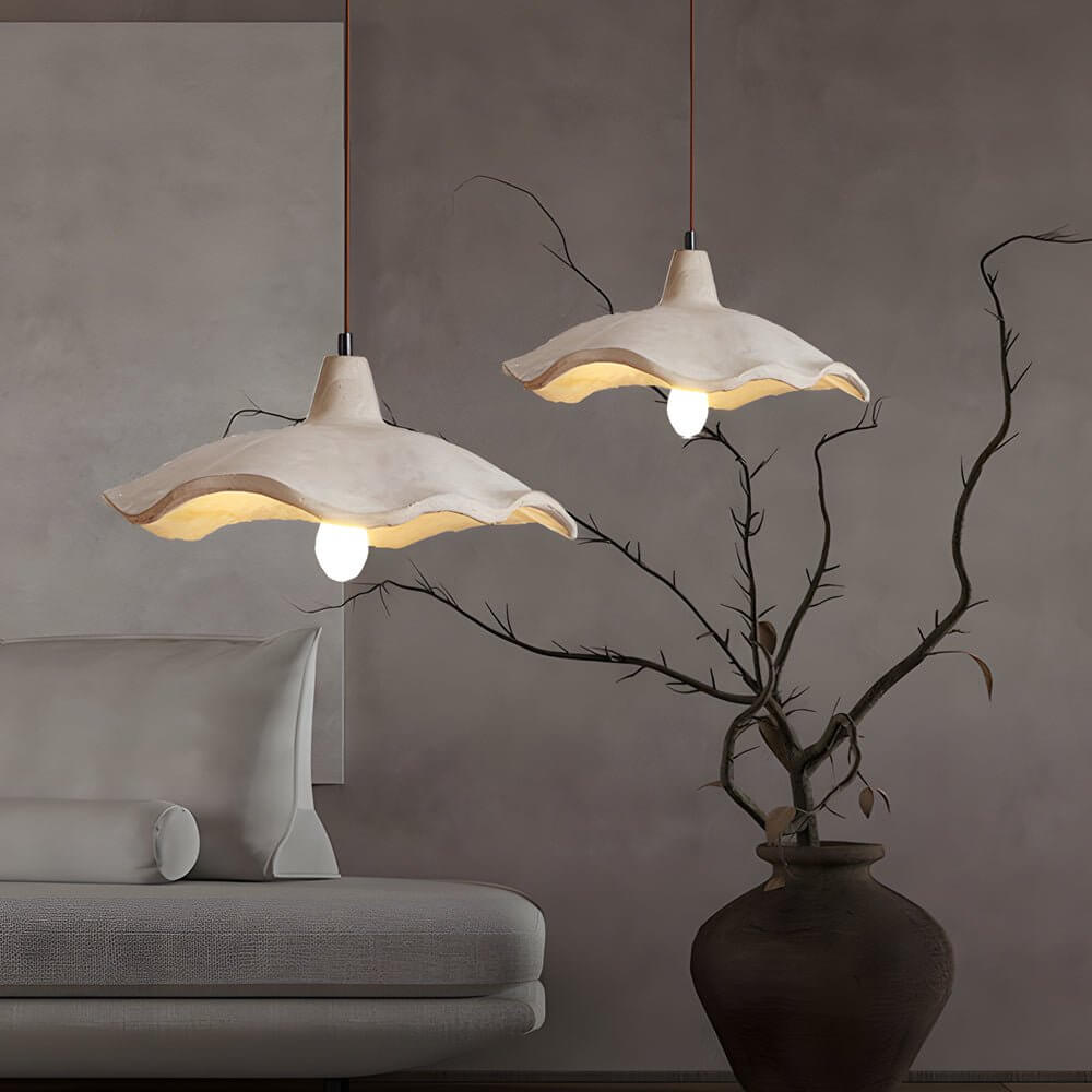 Elegant Wavy Cement Pendant Light Fixture for Modern Dining Room Decor