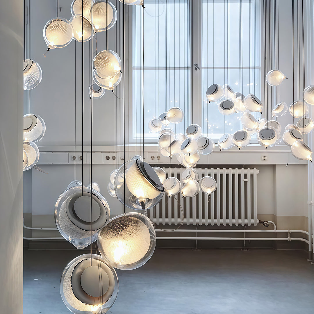 Elegant Nordic Glass Jellyfish Pendant Light for Dining Room Decor