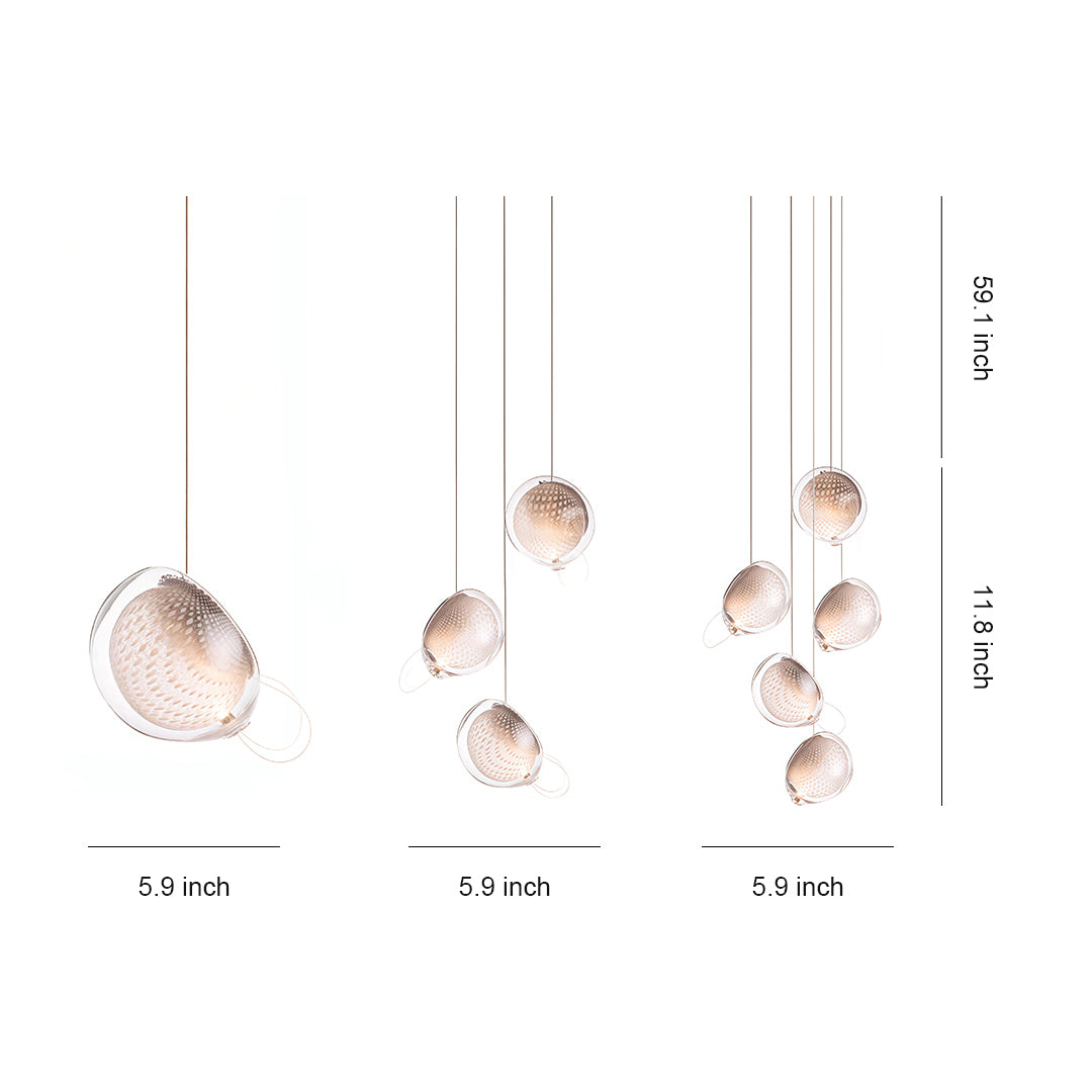 Elegant Nordic Glass Jellyfish Pendant Light for Dining Room Decor