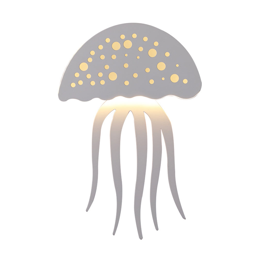 Modern White LED Jellyfish Wall Light Fixture for Bedroom Decor