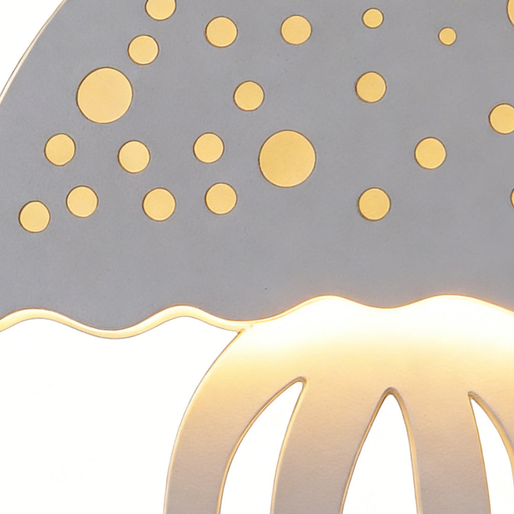 Modern White LED Jellyfish Wall Light Fixture for Bedroom Decor