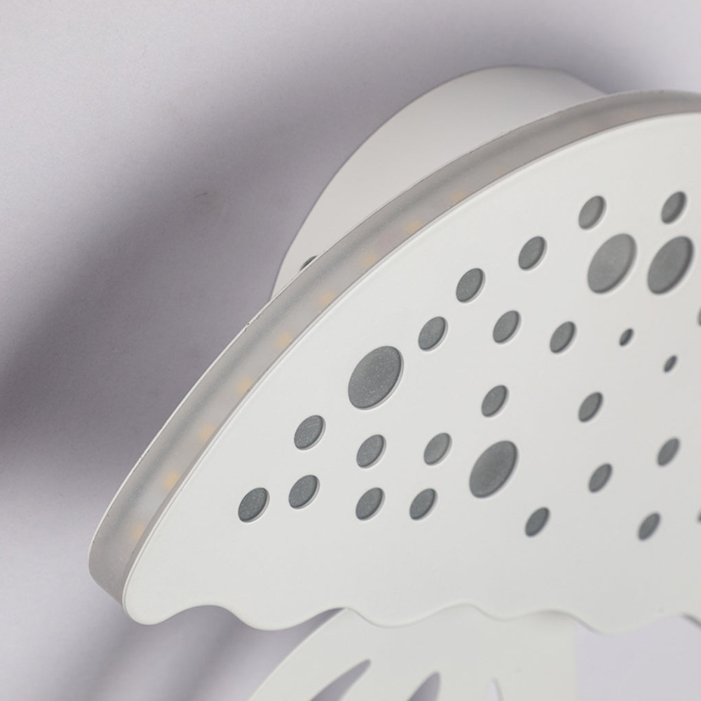 Modern White LED Jellyfish Wall Light Fixture for Bedroom Decor