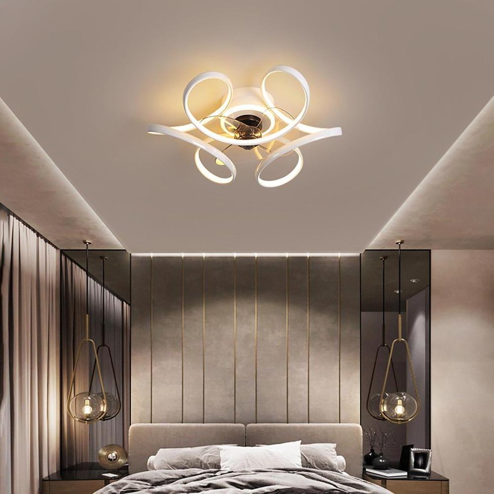 Modern 3-Blade Black Ceiling Fan with LED Light for Living Room/Bedroom