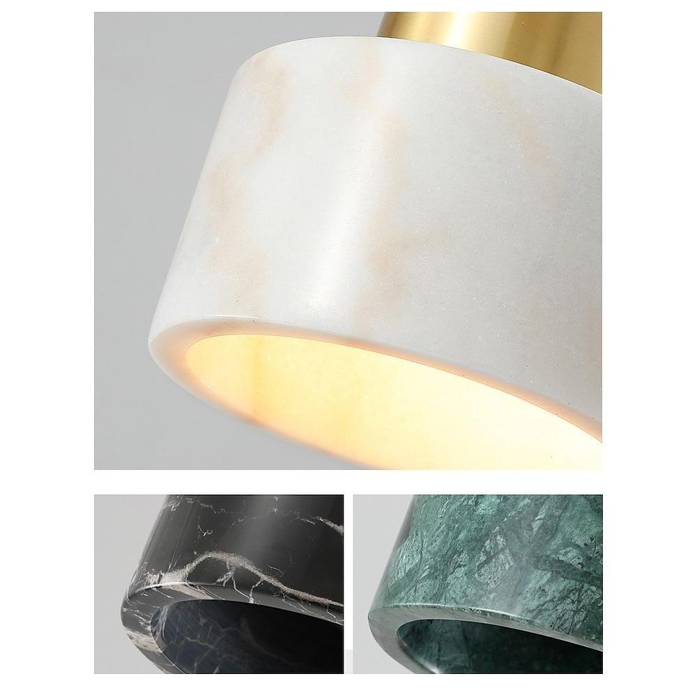 Contemporary Metal and Marble Mini Pendant Light for Kitchen and Dining