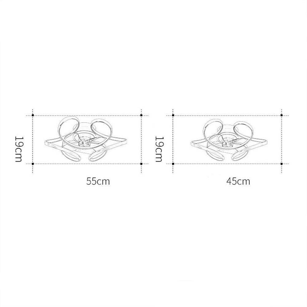 Modern 3-Blade Black Ceiling Fan with LED Light for Living Room/Bedroom