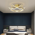 Gold Crown Shaped Bladeless Ceiling Fan Light with LED for Bedrooms
