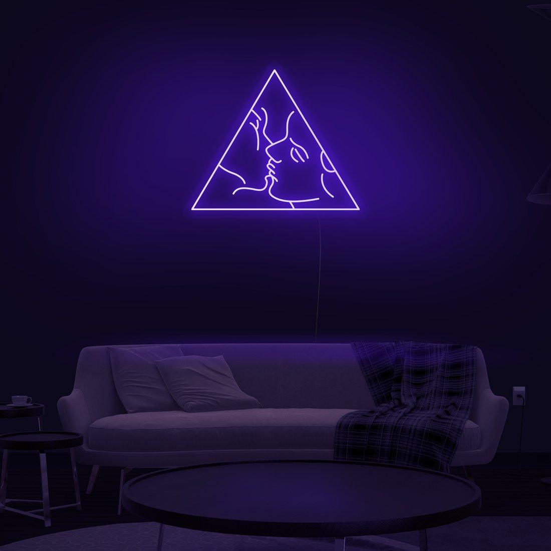 Modern Pink Acrylic 'Kiss' LED Neon Wall Sign for Bedroom Decor