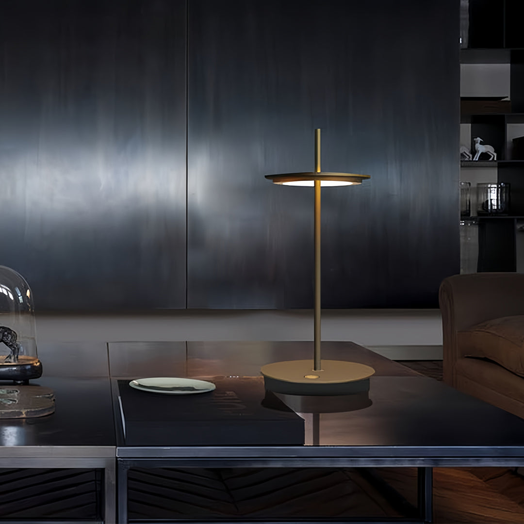 Portable Dimmable Metal Buffet Table Lamp in Modern Silver for Dining Room