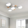 Sputnik Style Metal & Wood Chandelier Ceiling Light for Kids' Room
