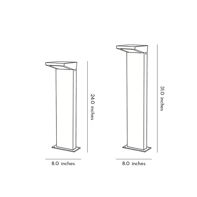 Modern Low Voltage Solar LED Bollard Light for Outdoor Landscaping