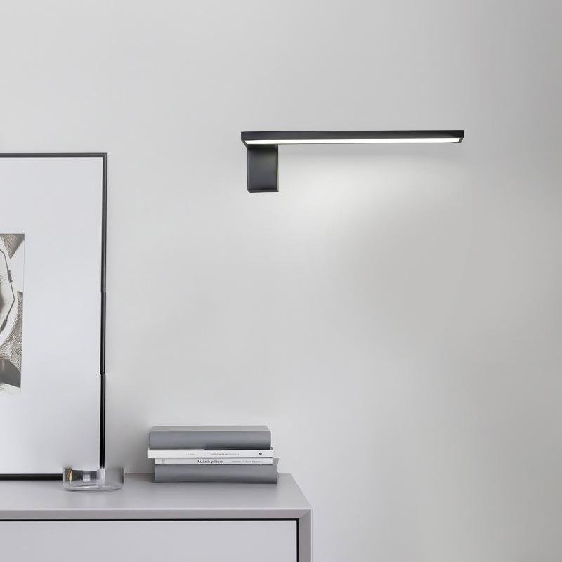 Contemporary Black Metal L-Shaped LED Wall Light for Living Room Decor