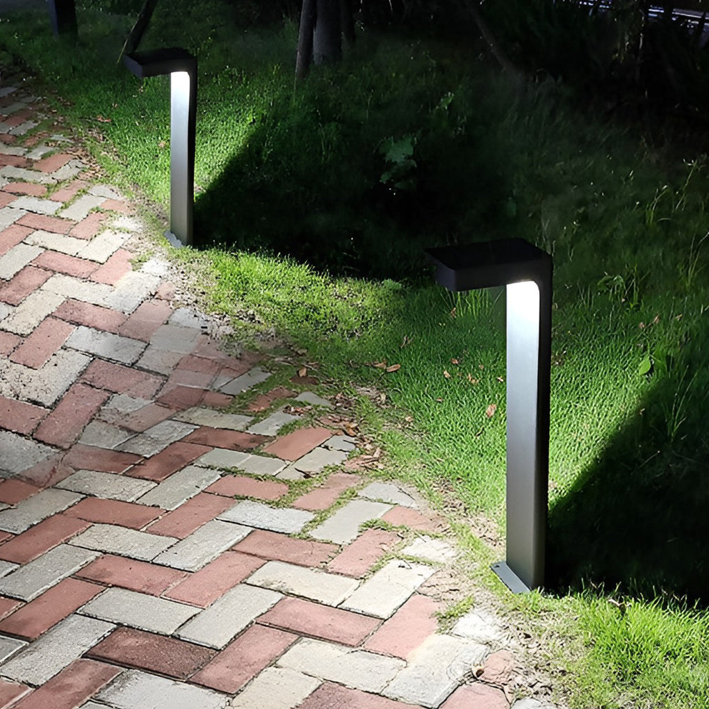 Modern Black L-Shaped Outdoor Metal Landscape Path Light for Gardens