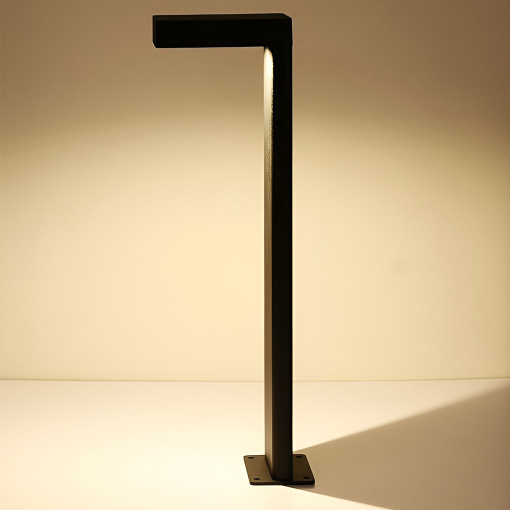 Modern Black L-Shaped Outdoor Metal Landscape Path Light for Gardens