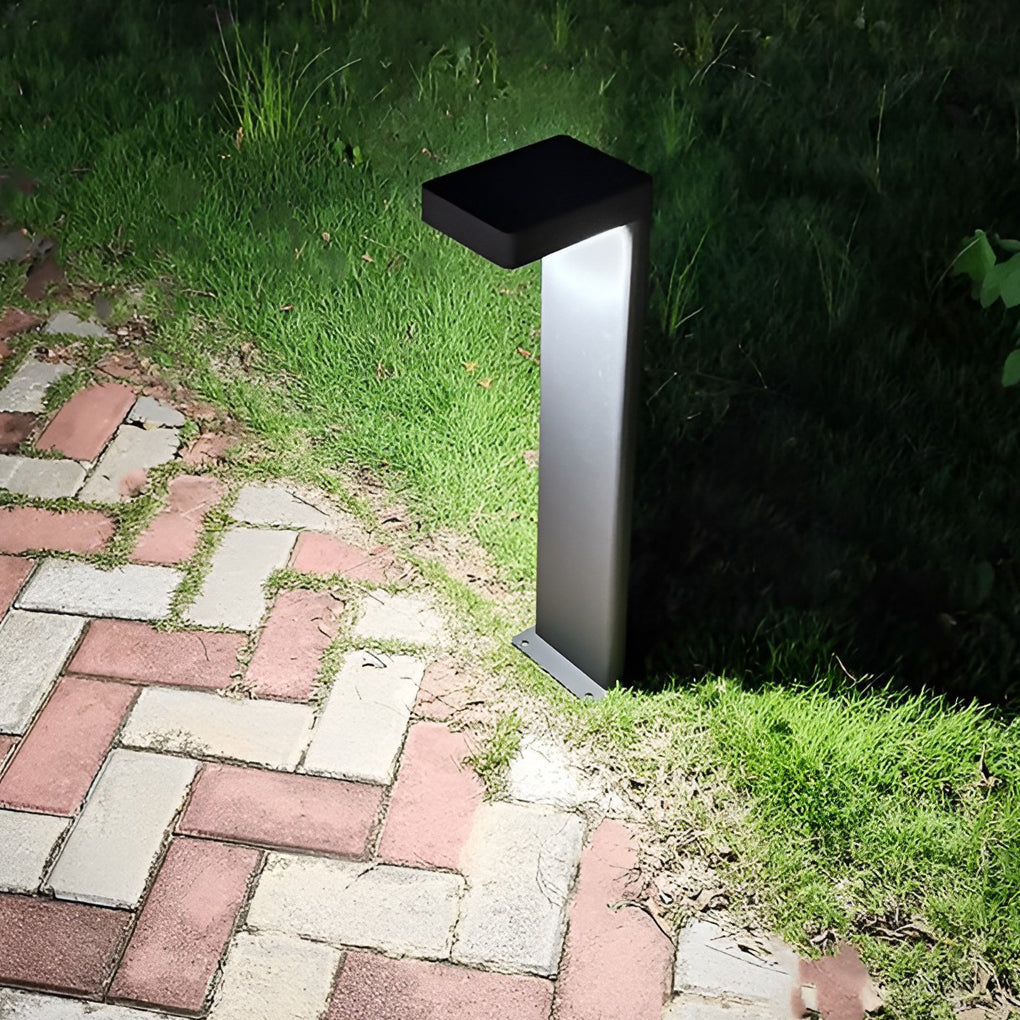 Modern Black L-Shaped Outdoor Metal Landscape Path Light for Gardens