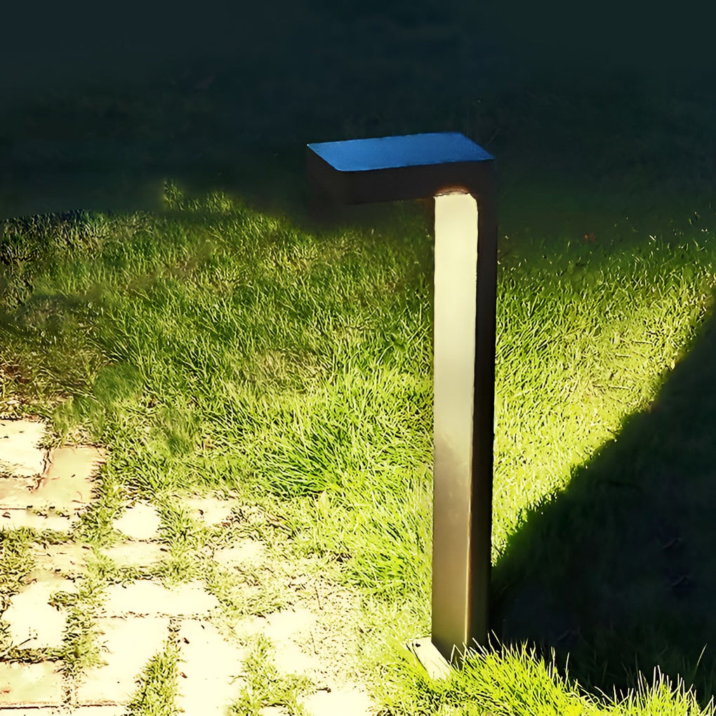 Modern Black L-Shaped Metal Landscape Path Light for Outdoor Use
