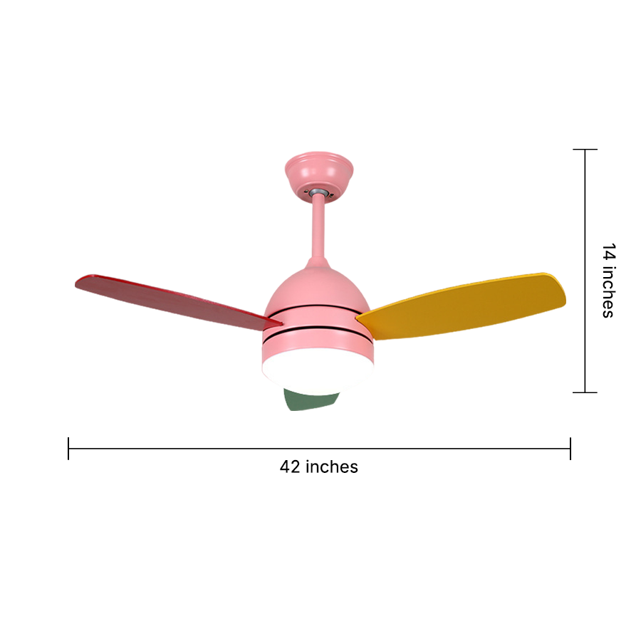 Ultra Silent 6-Gear Variable Frequency Kids Ceiling Fan in White Plastic