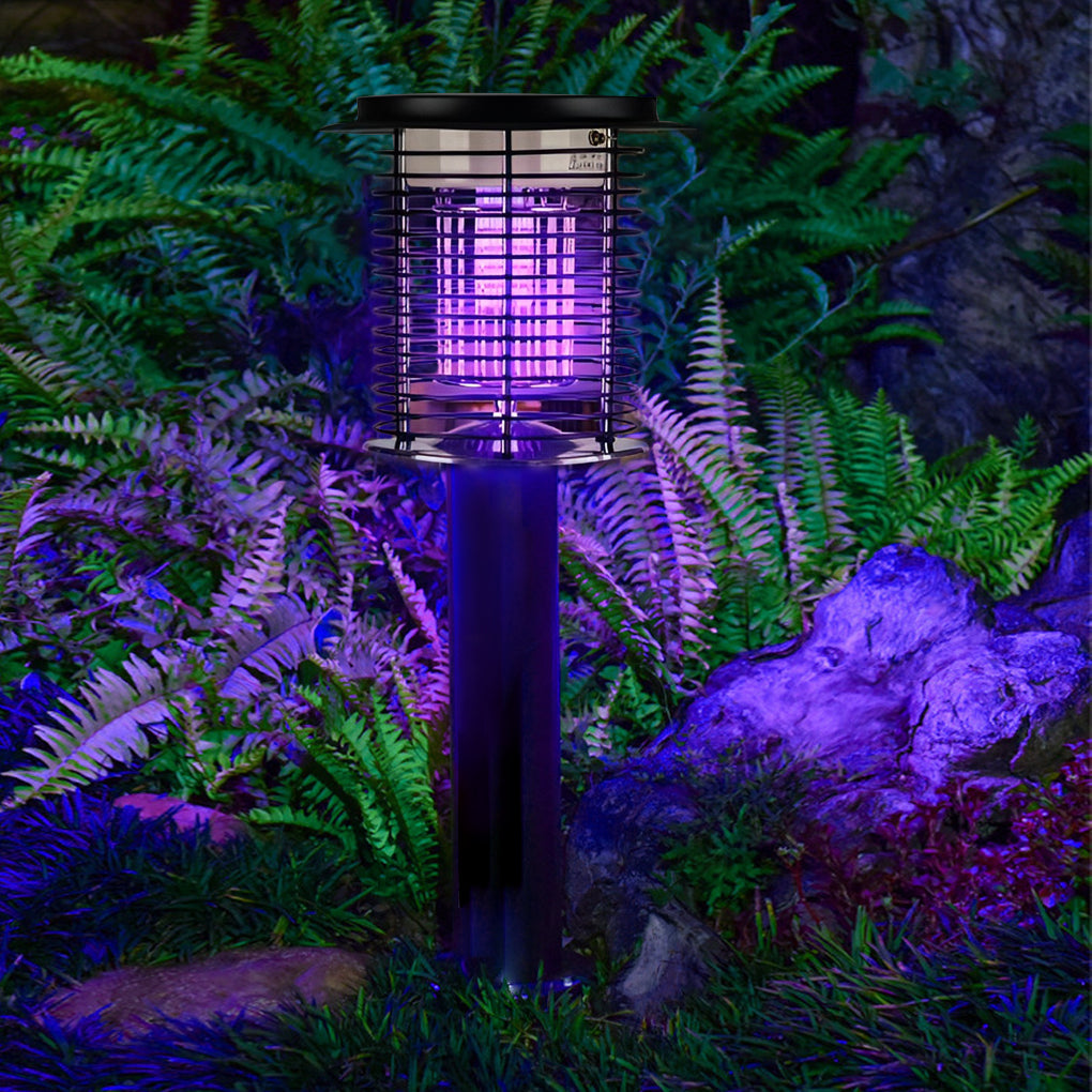 Modern Black Metal Solar Mosquito Zapper Light for Patio Garden Use
