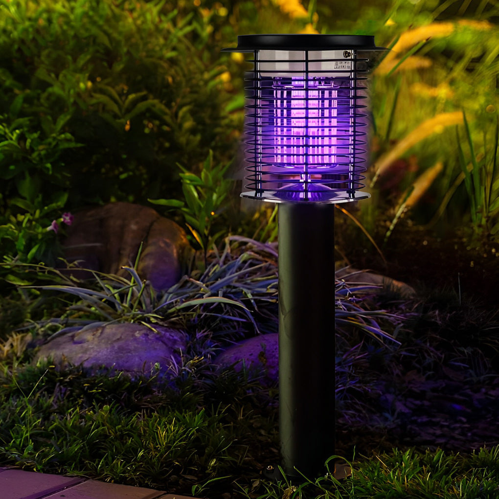 Modern Black Metal Solar Mosquito Trap Light for Outdoor Patio Garden