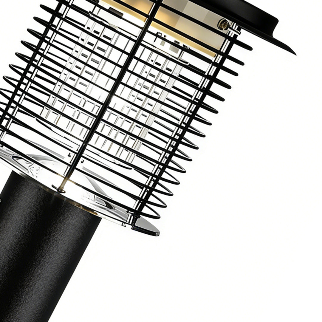 Modern Black Metal Solar Mosquito Zapper Light for Patio Garden Use
