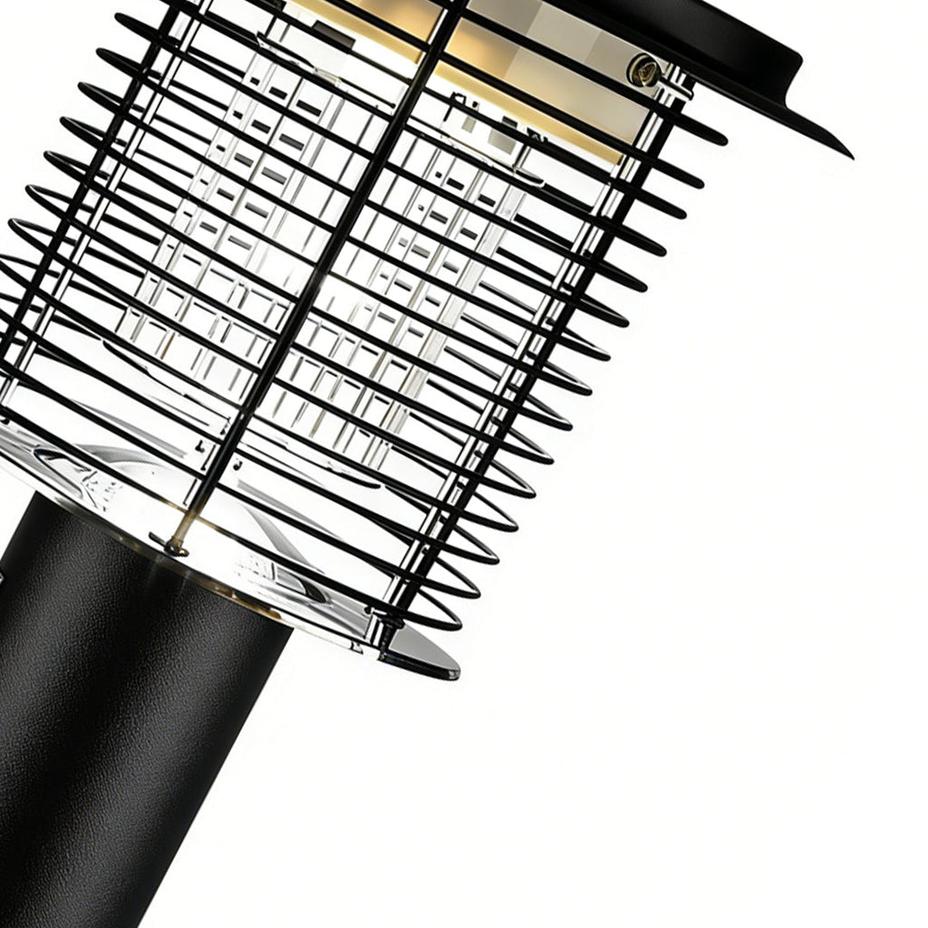 Modern Black Metal Solar Mosquito Trap Light for Outdoor Patio Garden