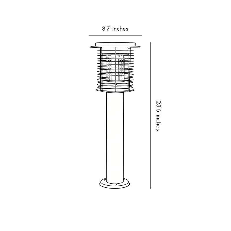 Modern Black Metal Solar Mosquito Zapper Light for Patio Garden Use
