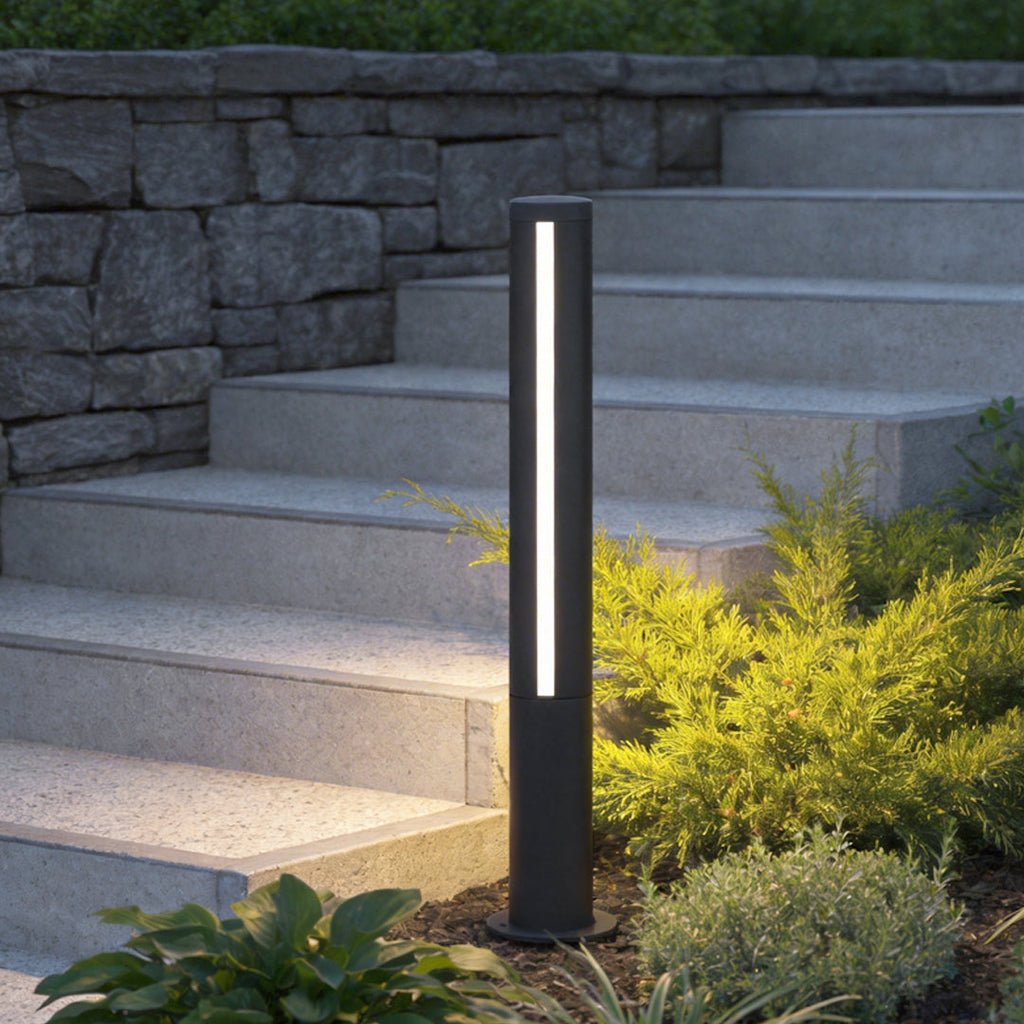 Modern Black Waterproof Landscape Bollard Lamp for Outdoor Gardens