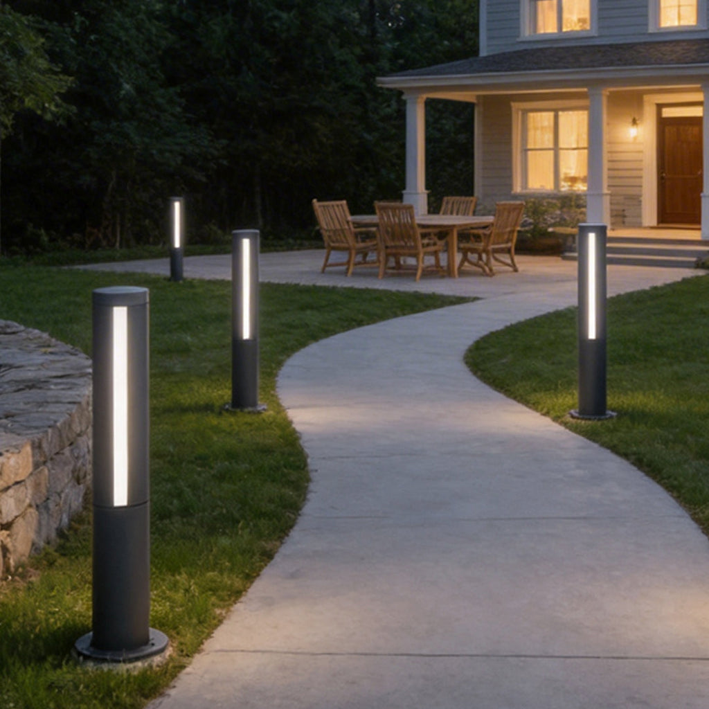 Modern Black Waterproof Landscape Bollard Lamp for Outdoor Gardens