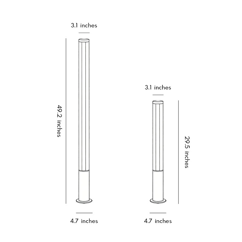 Modern Black Waterproof Landscape Bollard Lamp for Outdoor Gardens