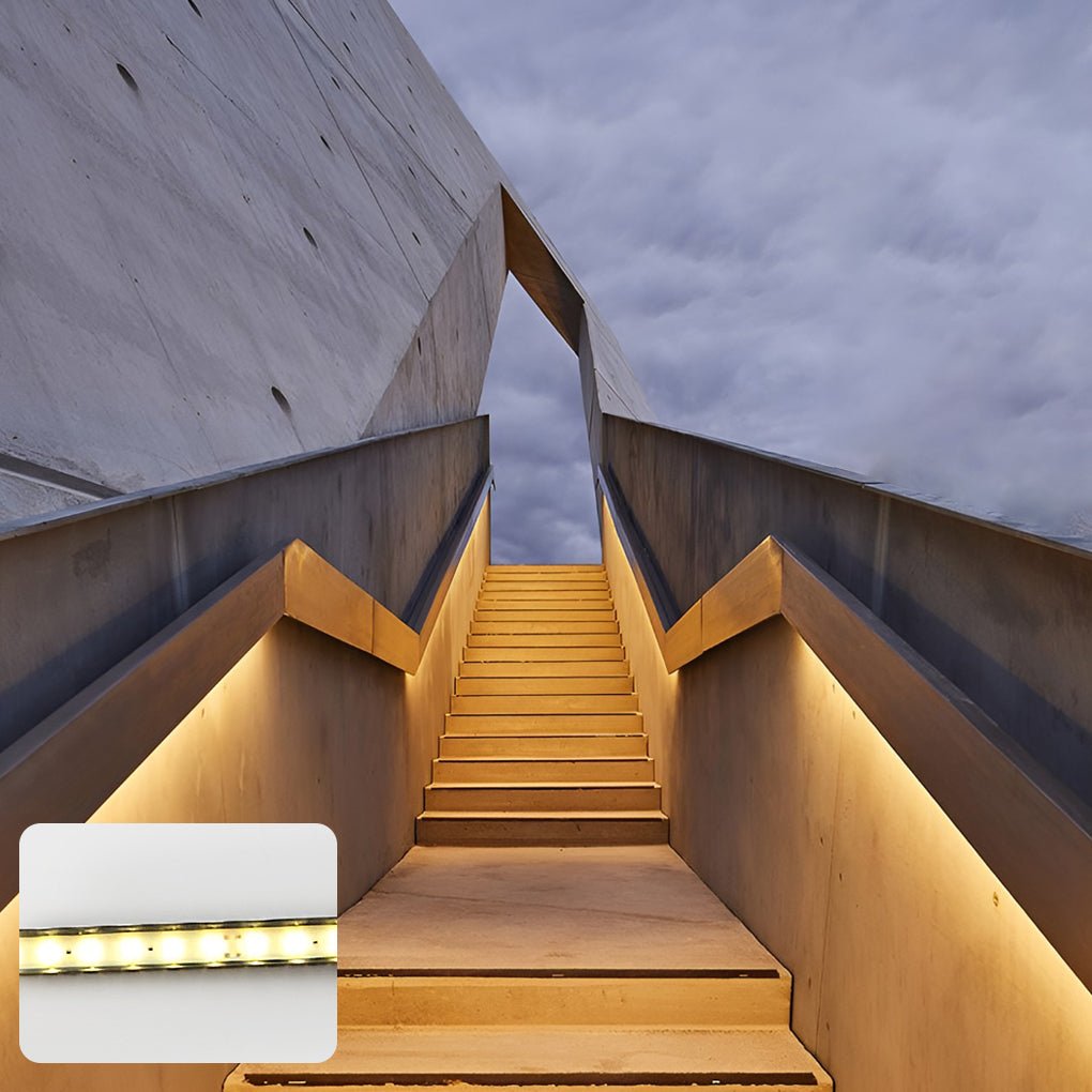 Modern Waterproof LED Step Lights | Sleek Aluminum Strip for Outdoor Use