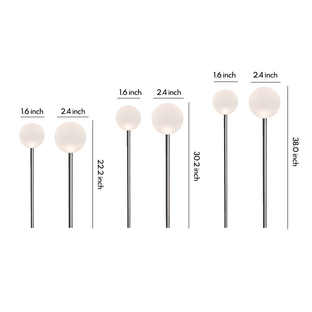 Elegant White LED Round Ball Outdoor Pathway Lighting Fixture