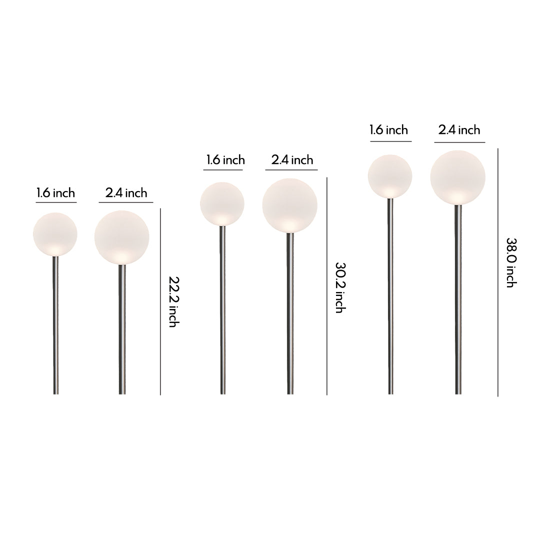 Elegant White LED Round Ball Outdoor Pathway Lighting Fixture