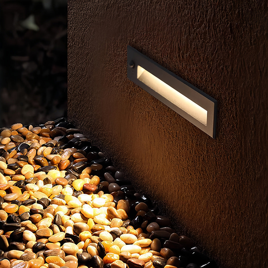Modern Minimalist Embedded LED Step Lights for Outdoor Stairs – Black Finish