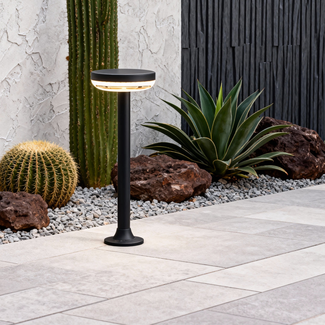 Elegant Black Solar-Powered Waterproof Pathway Light for Outdoor Gardens