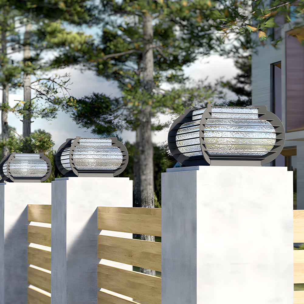Modern Black Grille Lantern Pillar Lights for Outdoor Landscape Use