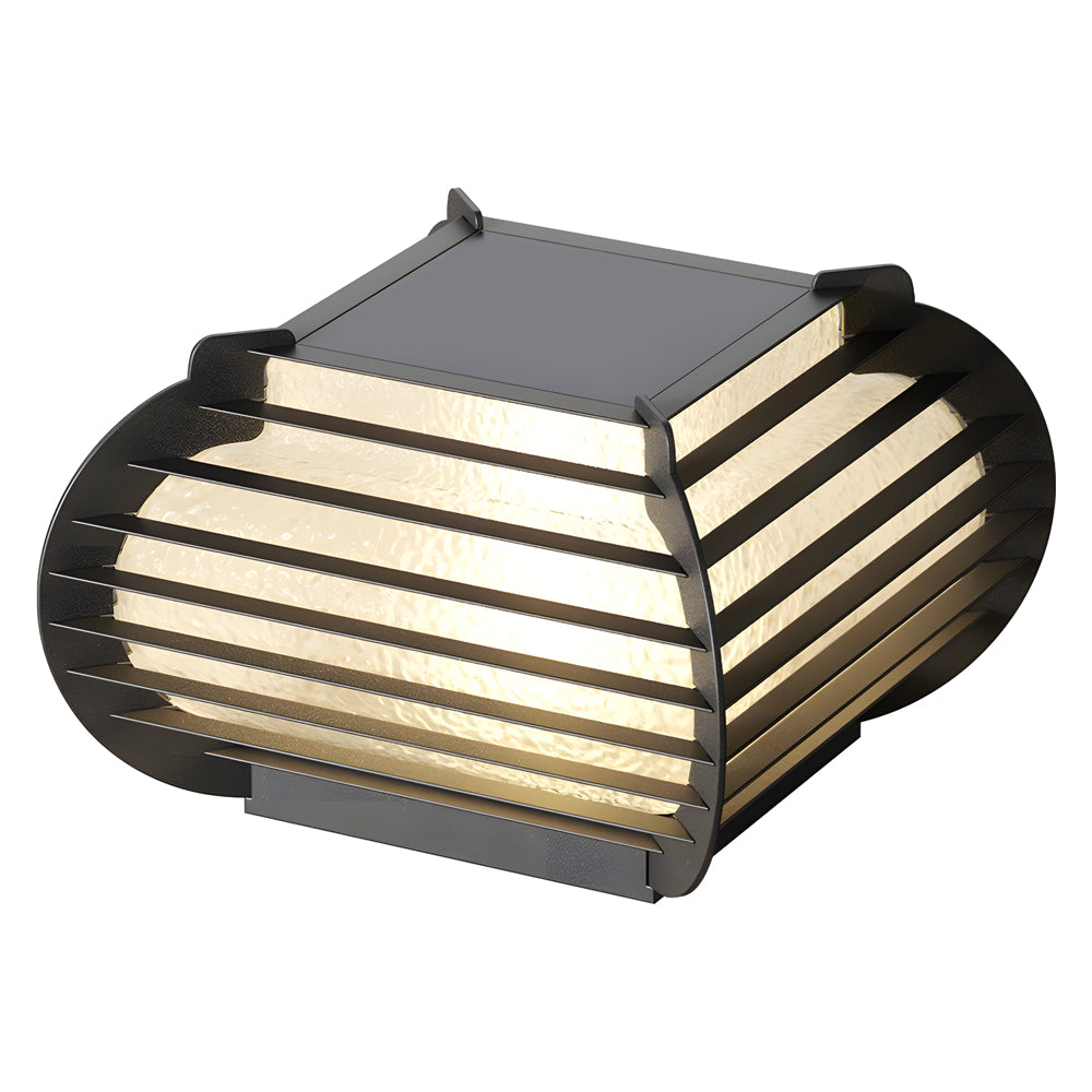 Modern Black Grille Lantern Pillar Lights for Outdoor Landscape Use