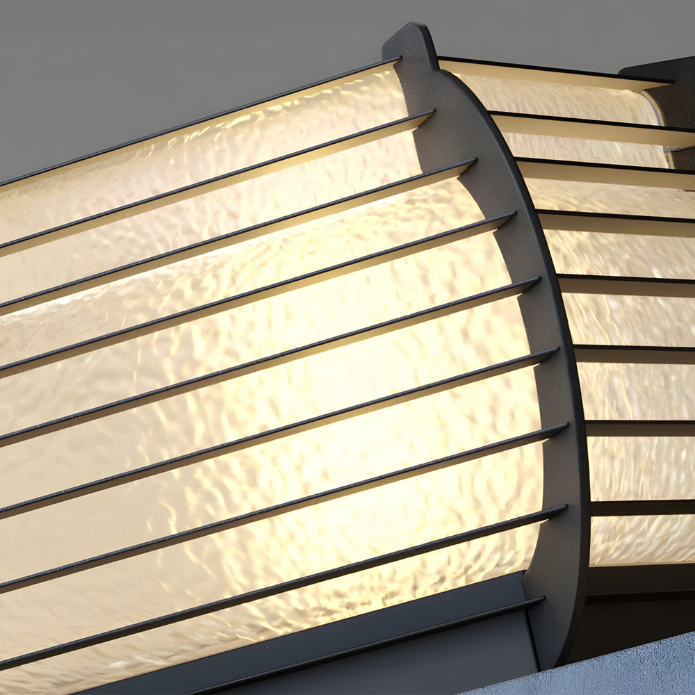 Modern Black Grille Lantern Pillar Lights for Outdoor Landscape Use