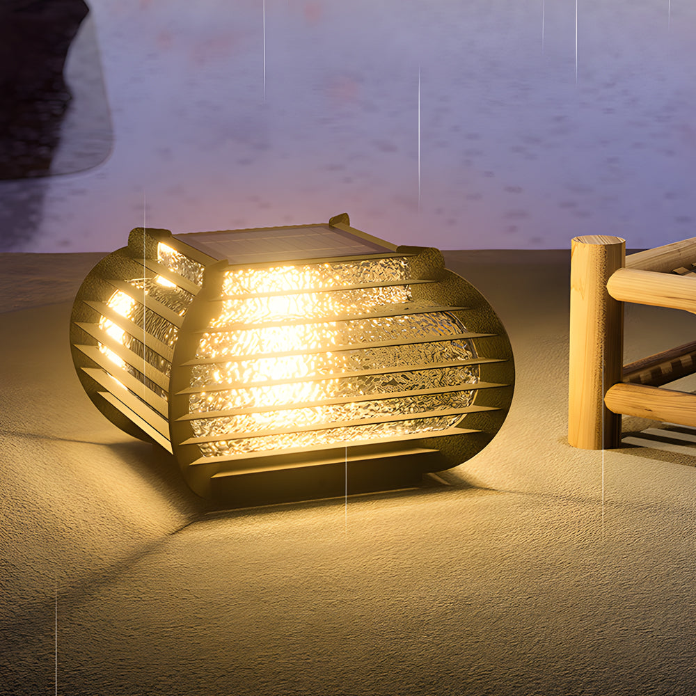 Modern Black Grille Lantern Pillar Lights for Outdoor Landscape Use