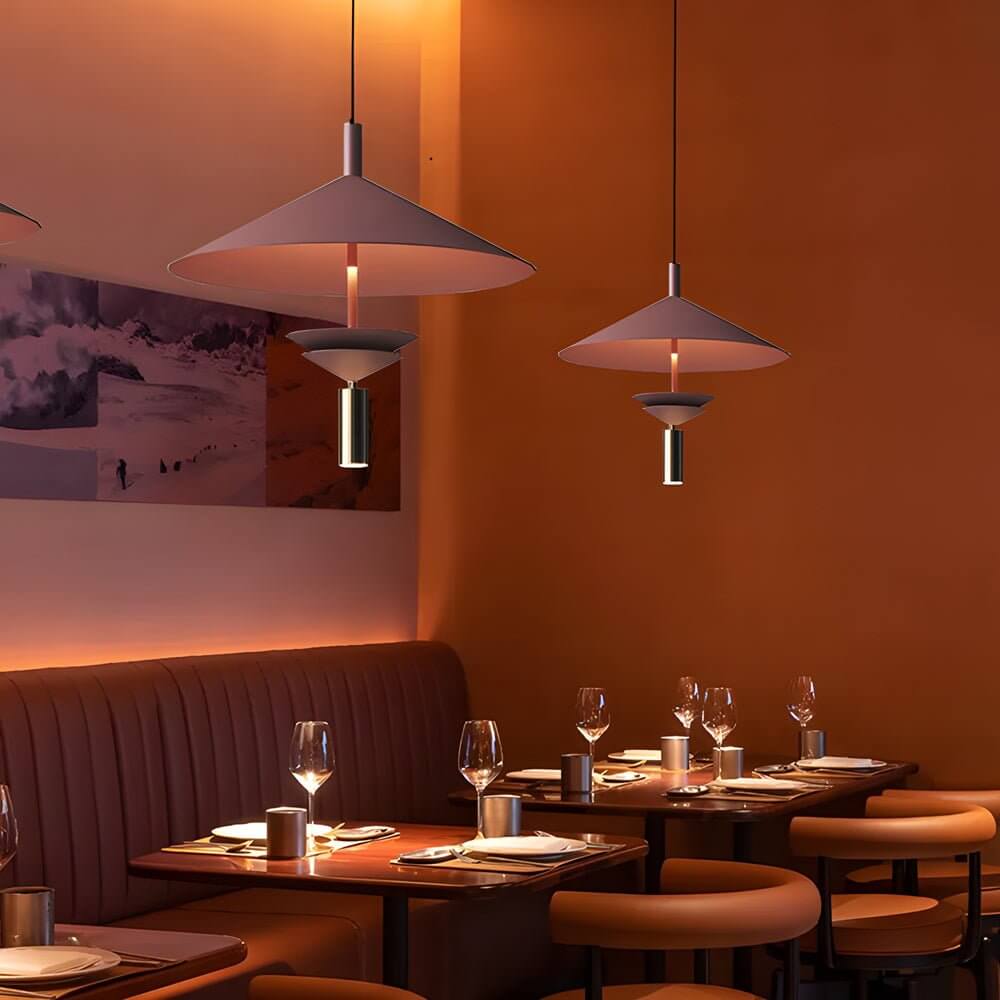 Modern Industrial Black Metal Pendant Light Fixture for Living Room