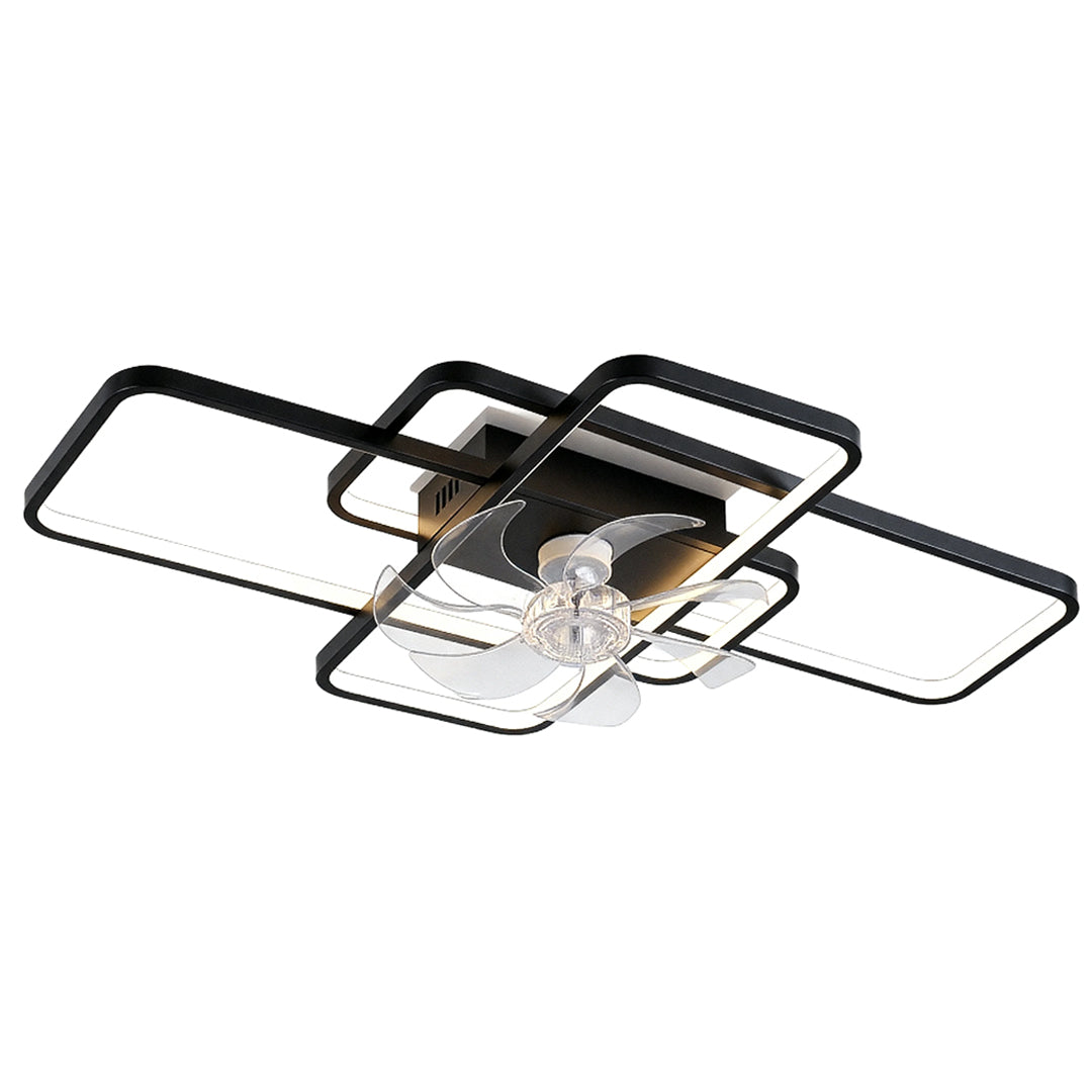 Modern Clear Acrylic Ceiling Fan with Lights - Stylish Home Fixture