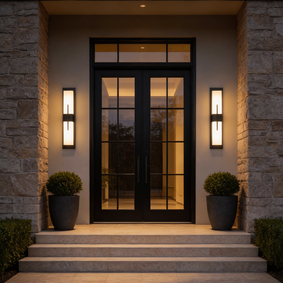 Stylish Gray Waterproof Large Outdoor Wall Light Fixture for Patios