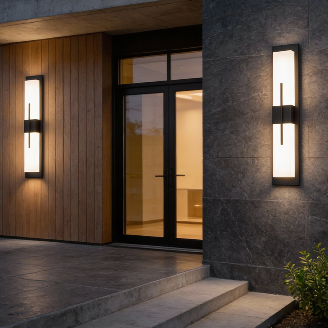 Stylish Gray Waterproof Large Outdoor Wall Light Fixture for Patios